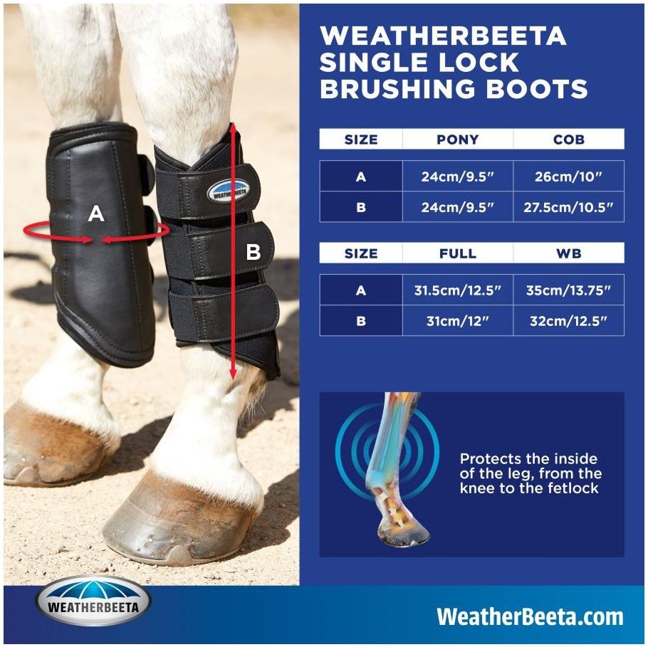 Weatherbeeta Single Lock Brushing Boots 807610 - Black